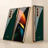 For Galaxy Z Fold 2 Case Weave Pattern Plexiglass Hard Cover Fold2 5G Luxury Plating Frame Cell Phone Cases7216131