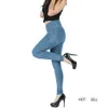 Fitness Leggings Women Skin Tight Jeggings Washed Faux Denim Plus Size Yoga Butt Lift Stretchy Sexy Activewear