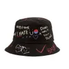 Coeur chapeau de pêcheur double face femme hipster style japonais rue graffiti imprimer hip hop bassin casquette parasol chapeaux