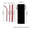 Other Drinkware 304 Stainless Steel Straw Set Milk Tea Drink Coffee Juice Straws Titanium-plated Portable Health Gift WH0269