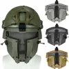 Casco tattico militare integrale unisex in nylon plastica maglia d'acciaio sport all'aria aperta protezione dagli urti COSPLAY caccia alla battaglia Q0630