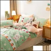 Bettwäsche-Sets, Heimtextilien, Garten-Bettwäsche-Set, 4-teiliges Gitter-Rüschen-Bettwäsche, inklusive Bettrock, 2-teiliges Kissenbezug, Tröster für Kinder