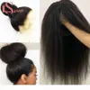 LS 134 PRZEWODNIK KINKY proste ludzkie włosy Brazylijskie 360 ​​Peruka czołowa 44 Lace Closure Remy U Part Wigs47122126620281