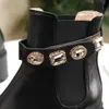 High Quality Womens Leather Boots Lace Up Ribbon Belt Buckle Ankle Boot Factory Direct Female Rough Heel Round Head Size:35-42