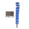 Multi-function 8 in 1 Precision Screwdriver With Magnetic Mini Portable Aluminum Tool Pen Repair Tools For Mobile Phone SN2920