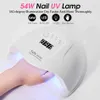 ROHWXY Essiccatore UV che asciuga tutto il gel 54W Macchina per il ghiaccio Lampada LED per manicure per strumenti di design per nail art