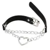 Trendiga sexiga punk gotiska läderhjärta med choker halsband vintage charm runda krage halsband kvinnor smycken gåva j0312