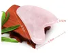 2021 love heart shape quality pink Rose Quartz pink Jade Guasha Board Natural Stone Scraper Chinese Gua Sha pad