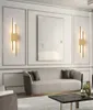 Lampe murale LED moderne et élégante en bronze doré et noir de 50 cm pour salon, couloir, couloir, chambre à coucher, luminaire 210724