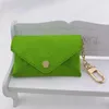 DHL Unisex Designer Key Pouch Fashion leather Purse keyrings Mini Wallets Coin Credit Card Holder 19 colors