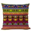 Coussindécoratif oreiller de style bohème coussin décoratif couvre la géométrie carrée du lin coton rayure africaine pour siège de canapé doux 7328339