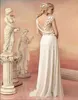 Długie Suknie Wieczorowe 2022 Bride Princess Bankiet Koronki Szyfonowa Sukienka Grecka Bogini Elegancka Backless Plus Size Formalna sukienka