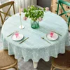 Plaid Cotton Linen Round Hotel Dining Tablecloth Wedding Restaurant Banquet Decoration Kitchen Cafe Bar Cover Cloth Thick Soft