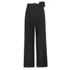 Losse brede pant broek voor vrouwen hoge taille sjerpen solide minimalistische casual broek vrouwelijke mode kleding stijl 210521