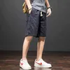 Plus Size Summer Short Men Knee-Length Casual Pants Solid Cotton Straight Bermuda Baggy Cargo Shorts 6XL 7XL 8XL H1210