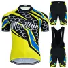 Vendite dirette in fabbrica 2021 Moxilyn Maglia da ciclismo gialla Set modello a rete da equitazione Abbigliamento da bici Completo estivo Manica corta Tre pantaloni stile Scegli Nero Bianco o No