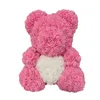 40cm Artificial Rose Heart Teddy Bear Handmade Bear of Roses For Women Valentine's Day Wedding Bithday Gift Drop 211108