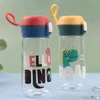 LdfChennel 350 500ml 물을위한 플라스틱 스포츠 병 귀여운 공룡 패턴 마시기 자전거 어린이 S 컵 BPA 무료 211122