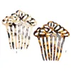 Hair Accessories French Women Twist Large Side Comb 7 Teeth Hollow Out Celluloid Acetate Updo Styling Tool Hairpin Vintage Leopard Barrette