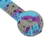 Mais recentes tubos coloridos de silicone ponta de titânio canudo tubo de fumar cachimbo portátil design inovador filtro buraco tigela com tampas de cobertura Ti colher DHL