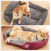 S-3XL Letto per cani per piccolo medio grande Cesto grande Pet House Fondo impermeabile Morbido pile Caldo divano per gatti 8 colori 210924