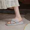 Meotina Женщины Тапочки Тапочки Обувь Клинья Med Seatals Sandals Квадратный Дым Дамы Обувь Летний Абрикос Синяя Модная Обувь 210608