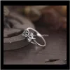 Band Drop Delivery 2021 Vintage Rose Flower Rings Arrival Ring For Women Fine Jewelry Gift Yghek