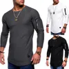 2021 fashion T-shirt men's spring and summer T-shirts top man's long-sleeved cotton wear bodybuilding folding men