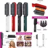 Wielofunkcyjny Profesjonalny Prostownica Włosów Szybkie Heating Curler Iron Cermiczne Szczotka Do Włosów Curling Flat Irons Tik Tok Styling Tool Styler Packing Pakowanie H8901