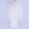 Mulheres de biquíni encobrir 2021 vestido de algodão branco de algodão sarongue de traje de praia de traje de praia Ups de maiô de maiô de túnica de túnica de roupas de banho feminina