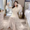 Elegant Pink Sequin Dress Midi Mesh Women Long Sleeve Fairy Spring Korean Wedding Party Clothing Ladies Y2k 210604