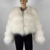 Beiziru Real Raccoon Silver Fur Coat Plus Size Odzież Naturalne Zimowe Kobiety Okrągły Szyi Ciepłe Grube Styl Plus-Rozmiar 211110