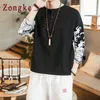 Zongke Stile Cinese Lino T Shirt Da Uomo Maglietta Da Uomo T-Shirt Harajuku Divertente T Camicette Da Uomo Mezza Manica Vestiti di Estate Top 5XL 210329