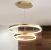 현대 반지 LED 천장 샹들리에 펜던트 램프 살아있는 객실 로프트 매달려 가정용 액세서리 실내 조명기구