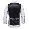 Mannen Vesten Pak Vest Mannen Gestreepte Formele Jurk Vest Jas Masculino Double Breasted Fitness Mouwloze Bruiloft