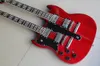 Toptan Gitarlar Çin Gitar Solak 1275 Model Çift Boyun 6 String + 12 Dize Elektrik Gitar Kırmızı 111229