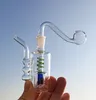 Pequeño conjunto completo portátil Cristalería Cachimba Fumar Mini Quemador de vidrio colorido Botella de burbujeo con tazones de aceite de 10 mm Percolador Burbujeador Pipas de agua Tazón de tabaco
