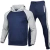 New Casual Tracksuit Men 2 Pieces Sets Hooded Sweatshirts Spring Men's Clothes Pullover Hoodies Pants Suit Print Men's Hoodie Y0831