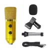 Microfono condensatore per microfono di pick-up cardlioid audio da 3,5 mm cablato per computer con supporto per treppiede e adattatore audio USB F100TL