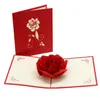 Ny 3D Rose Greeting Cards Valentines Day Greetings Card Creative Handgjorda Alla hjärtans dag Presenter för kvinnor EWA6249