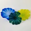 Colorful Flower Wall Decor Lamps Hand Blown Murano Glass Plate Nordic Posters-Wall Lights for Living Room 16 Inches