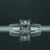 2020 Luxe Princesse Coupe 0 6ct Lab Diamant Bague Réel 925 En Argent Sterling Fiançailles Bande De Mariage Anneaux pour Femmes Bijoux De Mariée233E