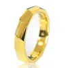 in US Russian 4MM Gold Color Faceted Ladies Tungsten Carbide Wedding Band Finger Tail Ring for Women Shiny Jewelry