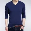 Men's T-Shirts 2022 Korean Long Sleeve T-shirt Slim Fit Cotton Solid Color Wholesale Price