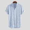 Camisas casuais masculinas listradas para homens verão ficar de manga curta mais tamanho camisa camisa masculina chemise homme