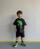 Zomer baby jongens meisjes t-shirts kinderen jongen katoen korte mouw Kleding kinderen zwarte shorts mouw tees