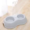 Cat Bowls Fearers Pet Bowl Thin Rove round blastic مع تناول زجاجة شرب وكلب مزدوج الأغراض