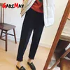 Warm Winter Pants For Women Thicken Wool Suit High Waisted Trousers Large Size Female Capris Loose Beige Women's Harem 210428