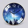Horloge murale européenne créative 12/14 pouces horloge murale muette en verre Design moderne en métal Reloj De Pared décoration De décoration pour la maison H1230