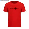 Avião Camiseta Tanque de Aviação dos homens Cardiogram entusiastas Tops Camisetas T-shirt dos homens retro dos homens retro dos homens